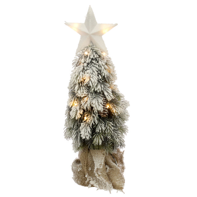 CHRISTMAS TREE SNOWY WITH LED LIGHTS IN A SACK 50CM