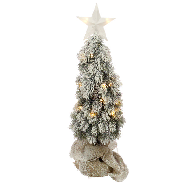 CHRISTMAS TREE SNOWY WITH LED LIGHTS 65CM