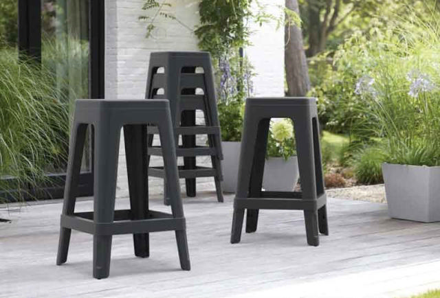 LOUCCA BAR STOOL - GRAPHITE