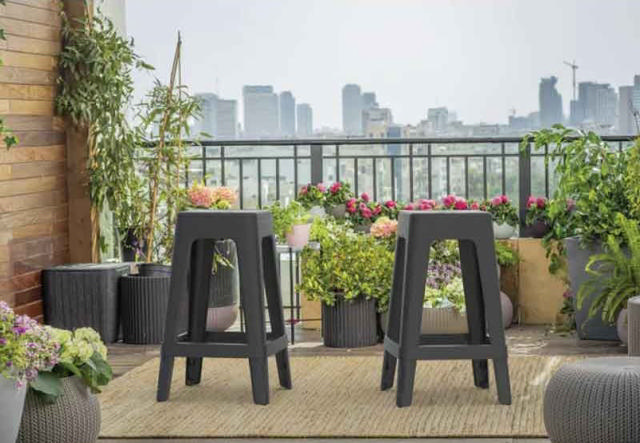 LOUCCA BAR STOOL - GRAPHITE