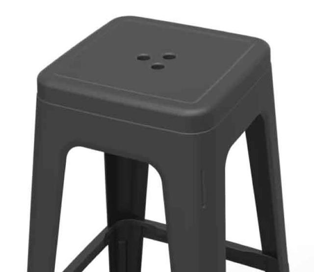 LOUCCA BAR STOOL - GRAPHITE