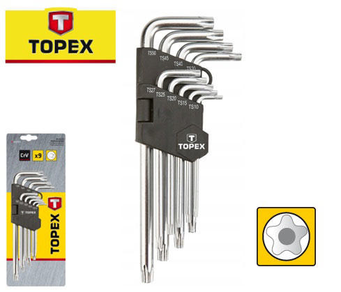 TOPEX 9PCS STAR ALLEN KEY LONG (T10.15.20.25.27.30.40.45.50)