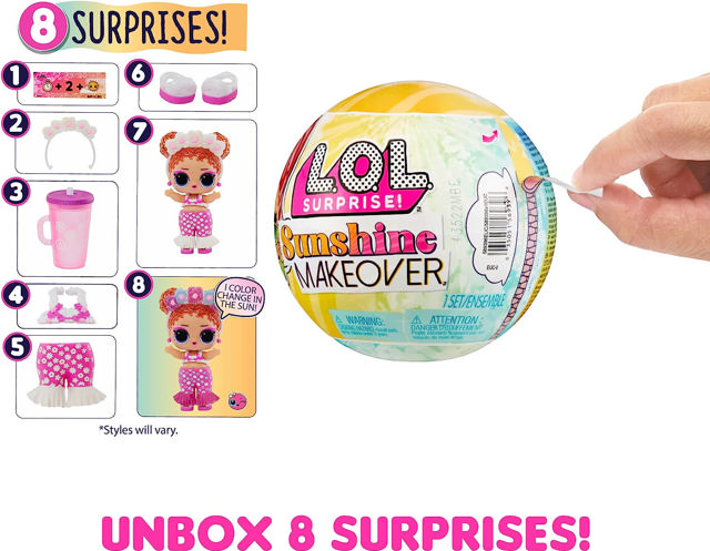 L.O.L. SURPRISE SUNSHINE MAKEOVER DOLL IN SIDEKICK ASSORTED DESIGNS