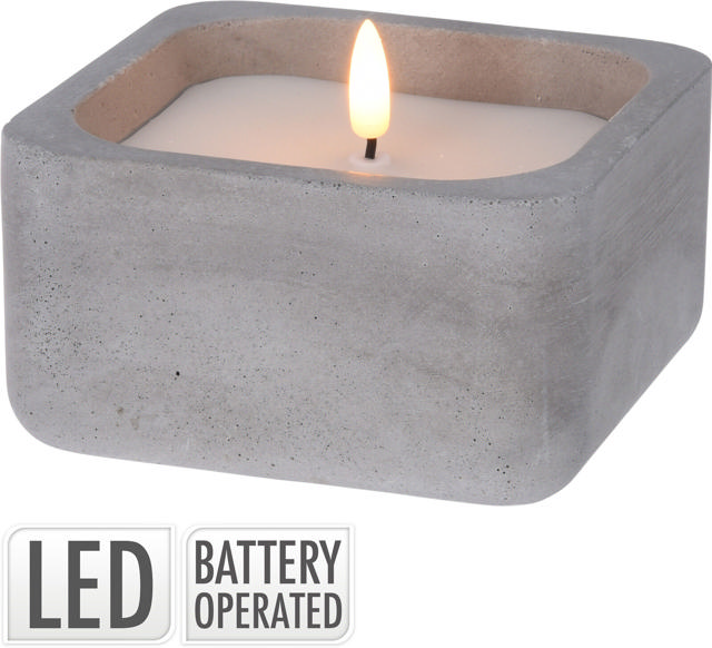 LED CANDLE IN CONCRETE POT