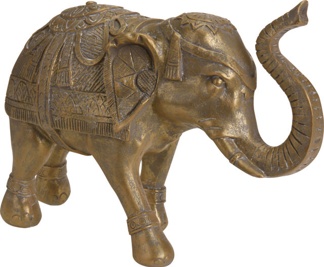 ELEPHANT POLYSTONE GOLD 360X130X220MM