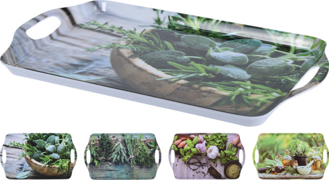 SERVING TRAY MELAMINE 45X30CM 4 ASSORTED DESIGNS