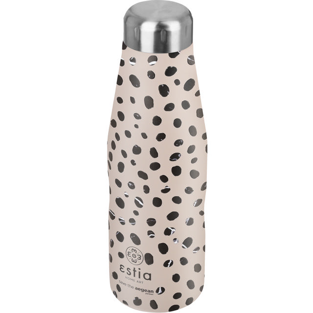 ESTIA 01-16630 ΘΕΡΜΟΣ TRAVEL FLASK SAVE THE AEGEAN 500ML LEOPARD TAUPE