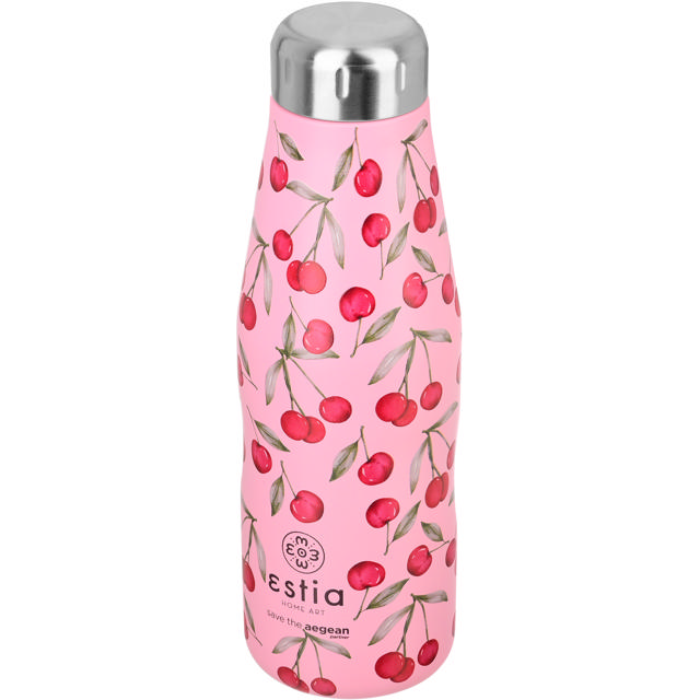 ESTIA 01-16647 ΘΕΡΜΟΣ TRAVEL FLASK SAVE THE AEGEAN 500ML CHERRY ROSE