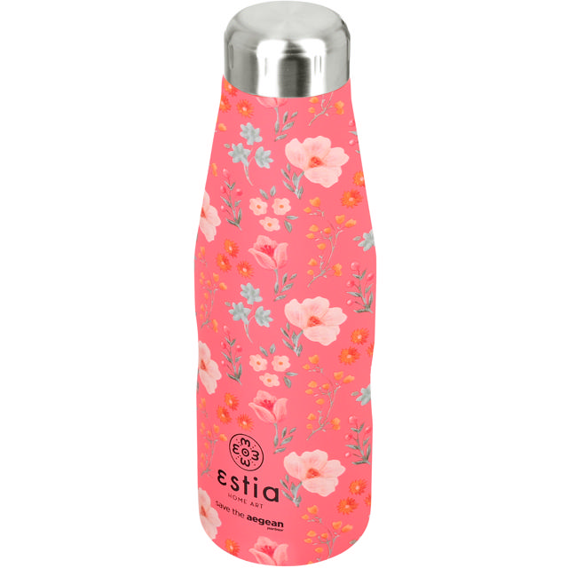 ESTIA 01-16661 ΘΕΡΜΟΣ TRAVEL FLASK SAVE THE AEGEAN 500ML BOUQUET CORAL