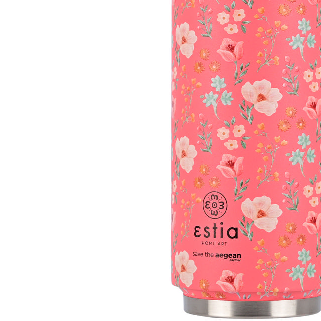 ESTIA 01-16821 TRAVEL CUP SAVE THE AEGEAN 500ML BOUQUET CORAL