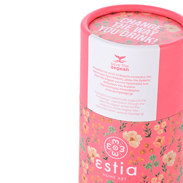 ESTIA 01-16821 TRAVEL CUP SAVE THE AEGEAN 500ML BOUQUET CORAL