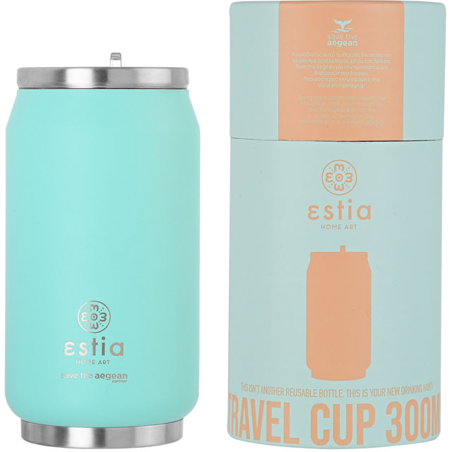 ESTIA 01-16708 ΘΕΡΜΟΣ TRAVEL CUP SAVE THE AEGEAN 300ML BERMUDA GREEN