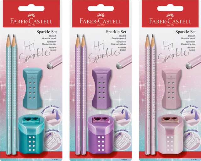 FABER CASTELL ΣΕΤ ΜΟΛΥΒΙΑ SPARKLE ΣΒΗΣΤΗΡΙ ΞΥΣΤΡΑ ΔΙΑΦΟΡΑ ΧΡΩΜΑΤΑ