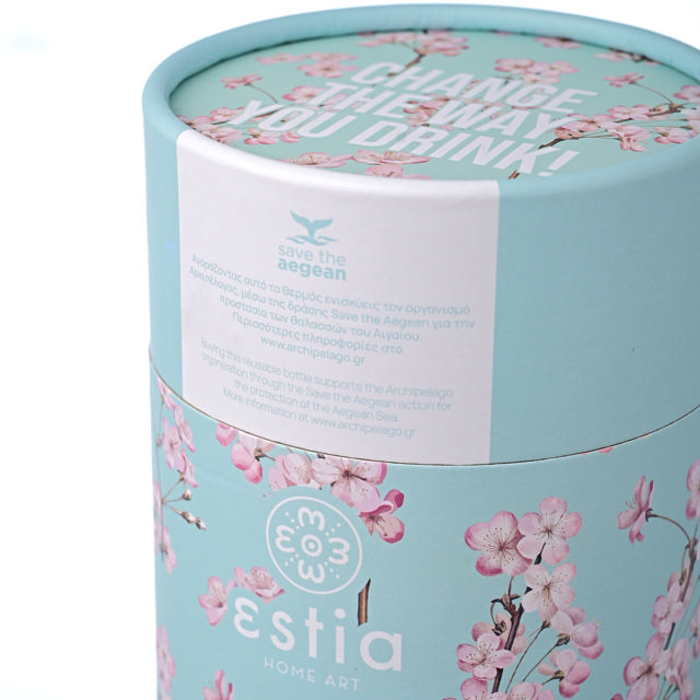 ESTIA 01-16890 TRAVEL MUG SAVE THE AEGEAN 350ML BLOSSOM GREEN