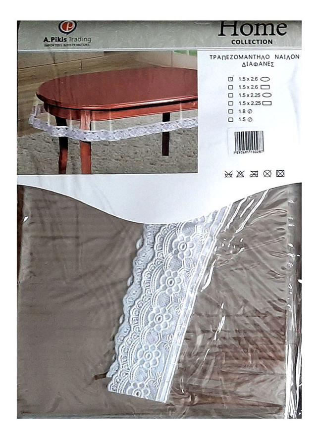 TABLECLOTH CLEAR 150X260CM OVAL