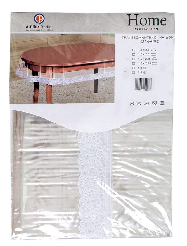 TABLECLOTH CLEAR 150X225CM OVAL