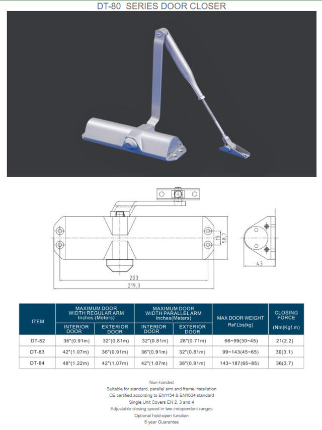 ΣΟΥΣΤΑ ΕΠΑΝΑΦΟΡΑΣ ΠΟΡΤΑΣ DORTEC DT-83 ΜΑΥΡΗ