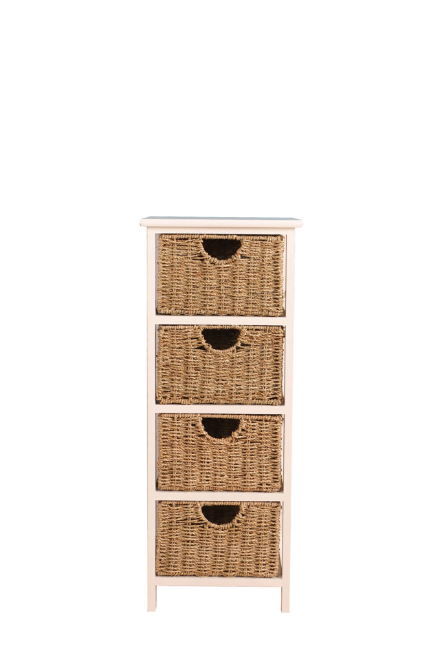 TINA WOODEN CHECT WITH 4 BASKETS