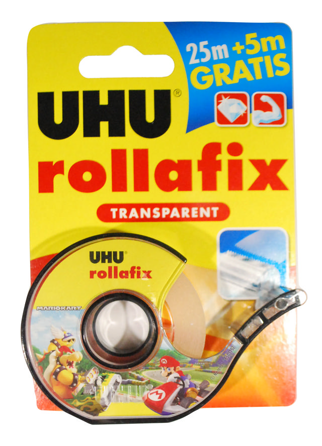 UHU ROLLAFIX  BACK TO SCHOOL TRANSPARENT 25M + DISPLAY BL