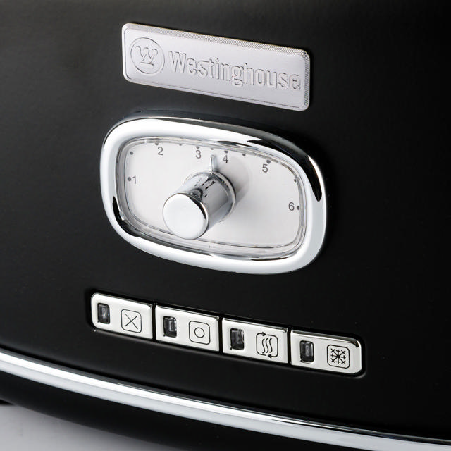 WESTINGHOUSE 2-SLICE TOASTER 815W BLACK RETRO SERIES