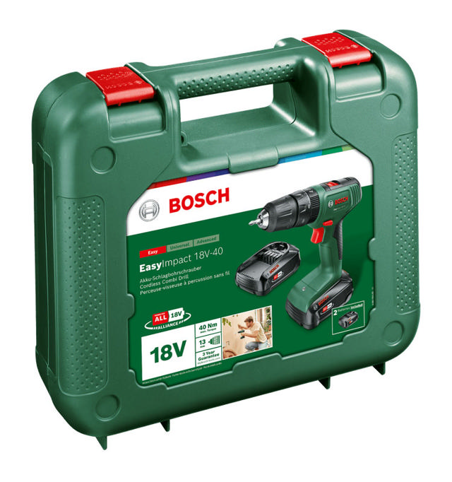 BOSCH EASYIMPACT DRILL 18V 2X1.5Ah