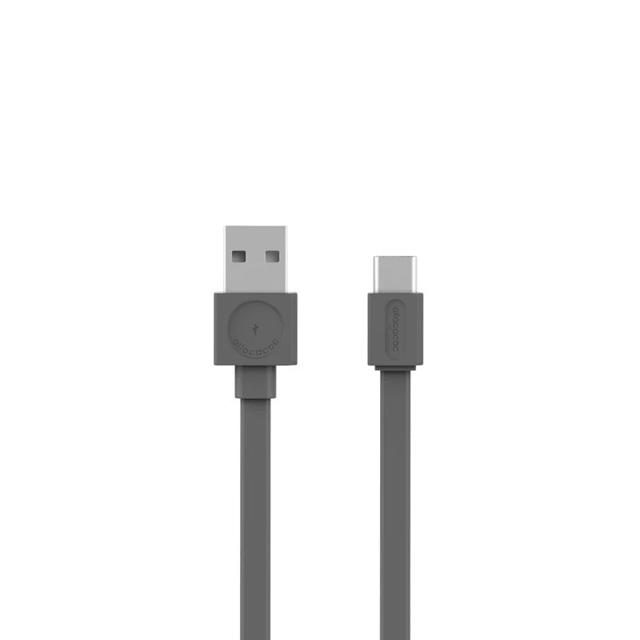 POWERCUBE USB CABLE MICROUSB FLAT GREY