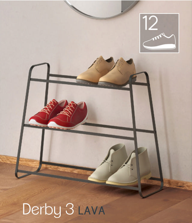 METALTEX DERBY SHOE RACK 3-TIER 57X18X45CM