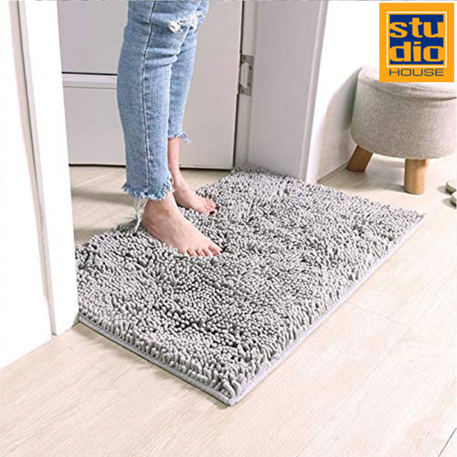 STUDIO HOUSE CHENILLE BATH MAT ANTI-SLIP 50X80CM LIGHT GREY