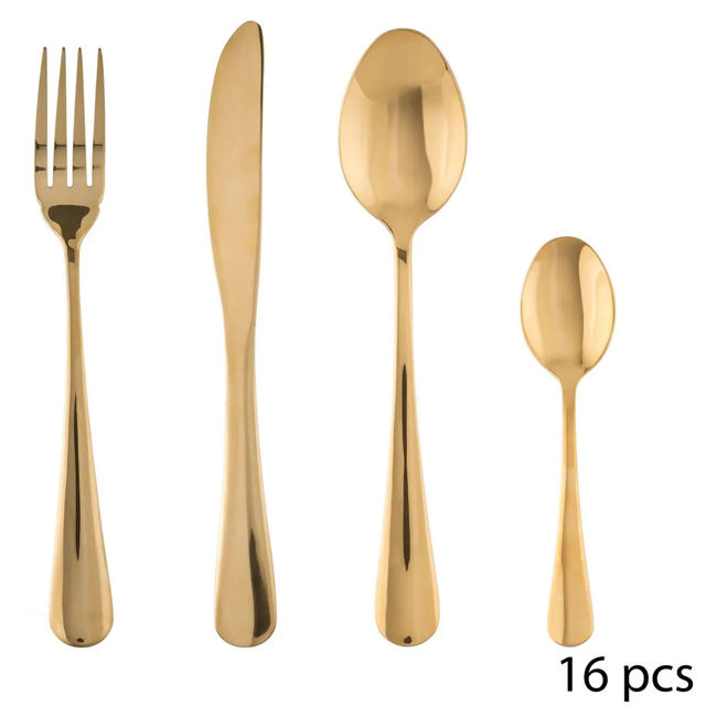 SECRET DE GOURMET SET OF 16 PIECES CUTLERY GOLD 