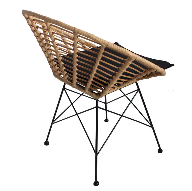 ΚΑΡΕΚΛΑ ΚΗΠΟΥ AELIUS ΦΥΣΙΚΟ/ΜΑΥΡΟ ΜΕΤΑΛΛΟ/RATTAN 72X62X78CM