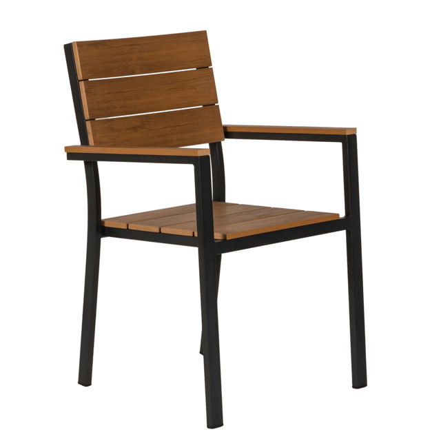 GURARA CHAIR 60X55X86CM - GREY/WALNUT