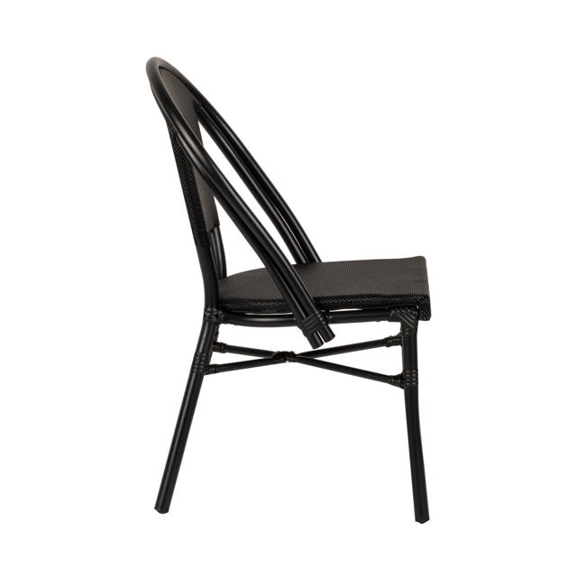 DALILA CHAIR BLACK ALUMINUM/FABRIC 50X56X86CM