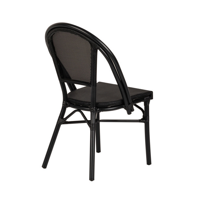 DALILA CHAIR BLACK ALUMINUM/FABRIC 50X56X86CM