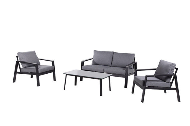 MARSEILLE 2 SEAT SOFA SET 4PCS - GREY