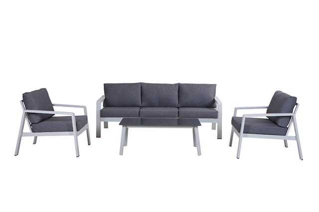 MARSEILLE 3 SEAT SOFA SET 4PCS - GREY/WHITE