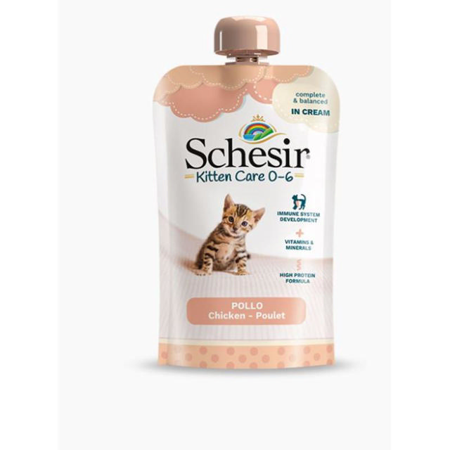 SCHESIR CAT KITTEN CHICKEN POUCH 150GR