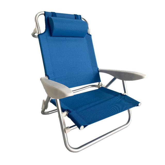 SOFIA BEACH CHAIR 4 POSITIONS WITH CUSHION - BLUE