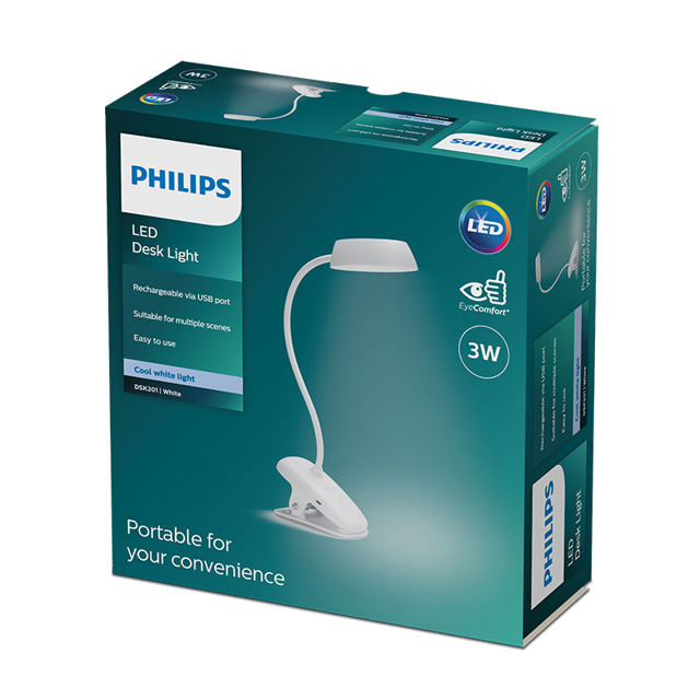 PHILIPS DONUTCLIP PT 3W 40K WHITE WITH USB