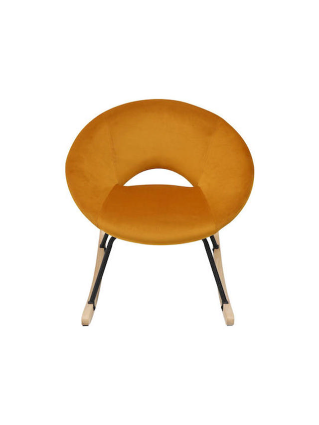 AIDEN CHAIR VELVET YELLOW 73.5x85x73CM