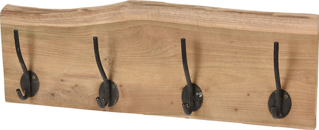 COAT RACK TEAK WITH 4 HOOKS 80CM