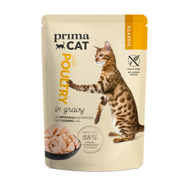 PRIMA CAT CLASSIC ΤΡΟΦΗ ΓΑΤΑΣ ΜΕ ΓΕΥΣΗ ΚΟΤΟΠΟΥΛΟ - IN GRAVY 85G