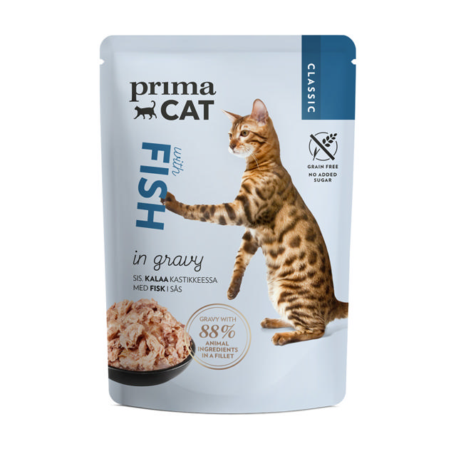 PRIMA CAT CLASSIC ΤΡΟΦΗ ΓΑΤΑΣ ΜΕ ΓΕΥΣΗ ΨΑΡΙ - IN GRAVY 85G