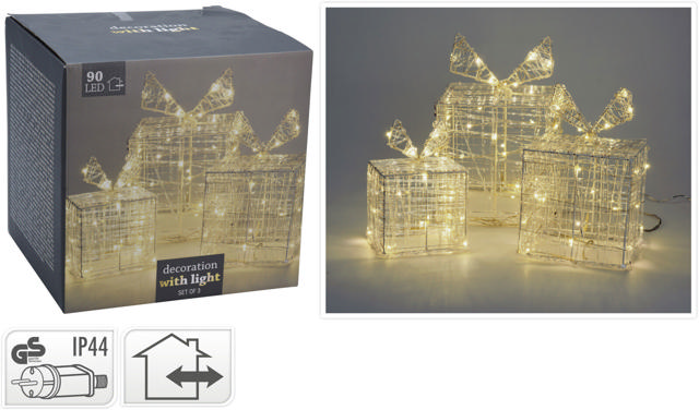 GIFT BOXES 3 SIZES 90 LED