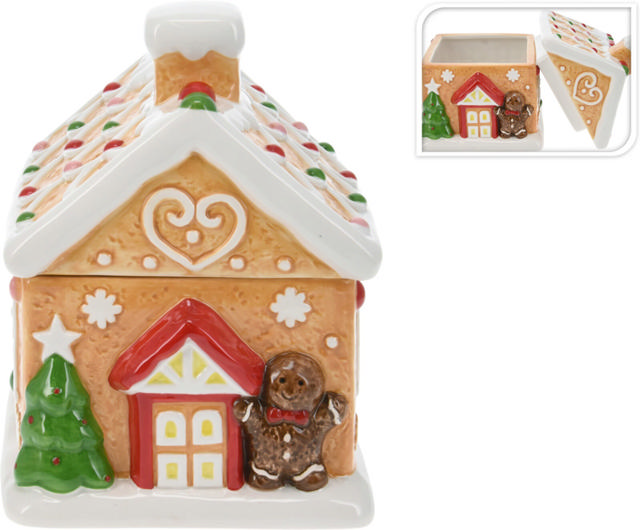 STORAGE JAR COOKIE HOUSE 21CM