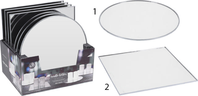 PLATE MIRROR 25CM SILVER 2ASS