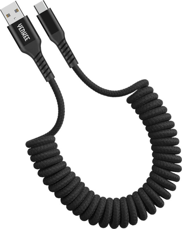 YENKEE USB-A-USB-C COILED CABL1.5M