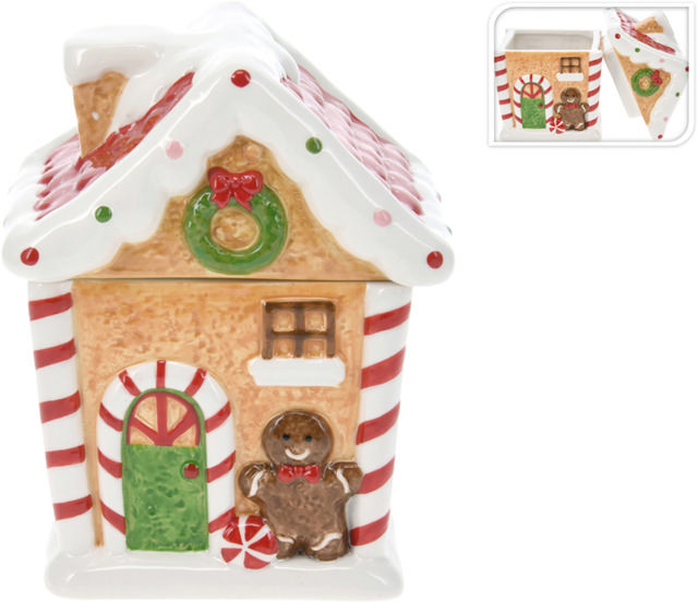 STORAGE JAR COOKIE HOUSE 18CM