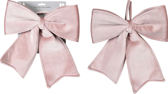 BOW VELVET OLD PINK