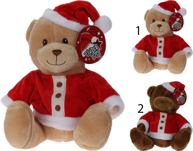 XMAS FIGURE PLUSH BEAR 20CM 2ASS