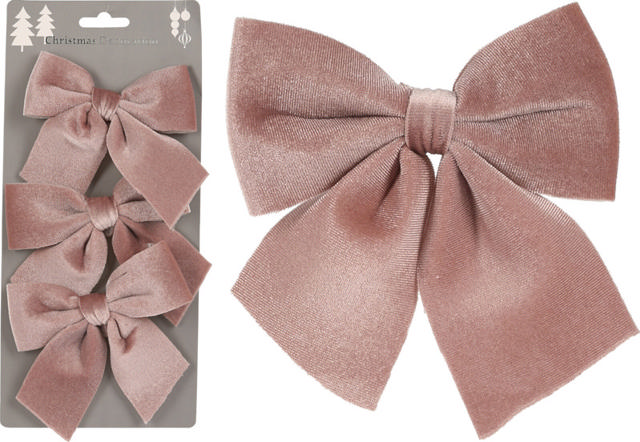 BOW VELVET SET 3PCS OLD PINK